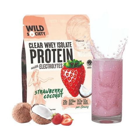 Strawberry Coconut Whey Isolate Protein 16 Oz by Wild Society Nutrition