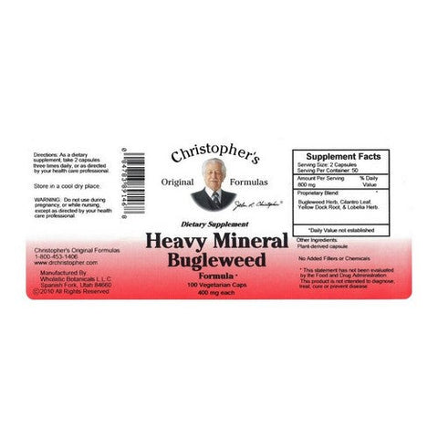 Dr. Christophers Formulas, Original Formulas Heavy Mineral Bugleweed Formula, 100 Vegicaps Dr. Christophers Formulas