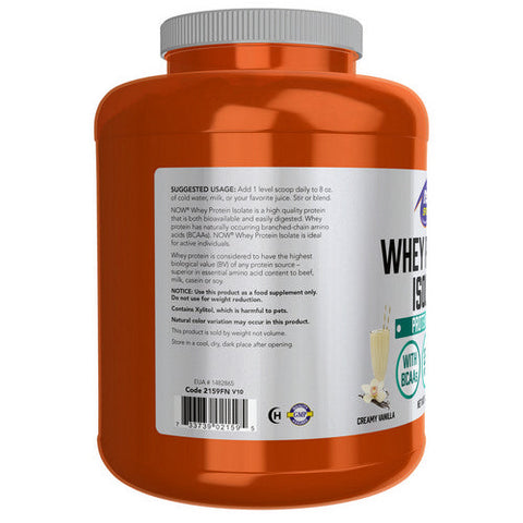 Now Foods, Whey Protein Isolate, Creamy Vanilla, 5 lbs Now Foods