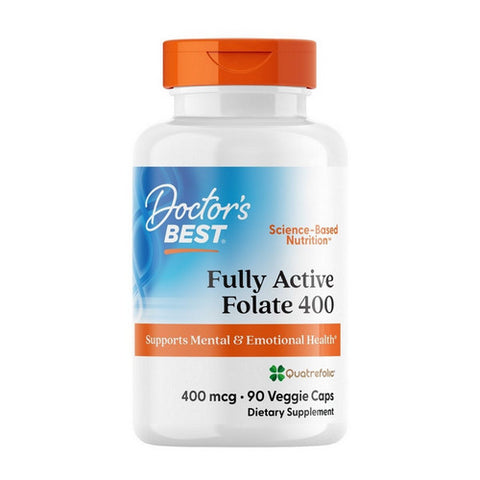 Doctors Best, Fully Active Folate 400 With Quatrefolic, 400 mcg, 90 Veggie Caps Doctors Best