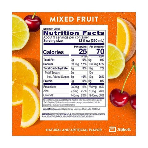 Pedialyte, Electrolyte Solution Mixed Fruit Flavor, 33.8 Oz Pedialyte