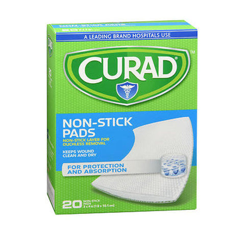 Curad, Non-Stick Pads Ouchless, Model No : 27000, 3 Inches X 4 Inches Sterile Pads, 20 Each Curad